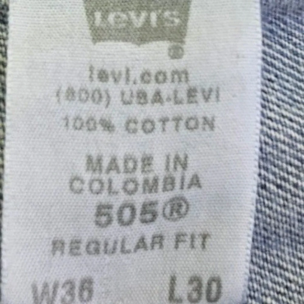 Levis 505 Regular Fit Mens Blue Jeans Medium Wash Straight Leg W36 L30 Cotton